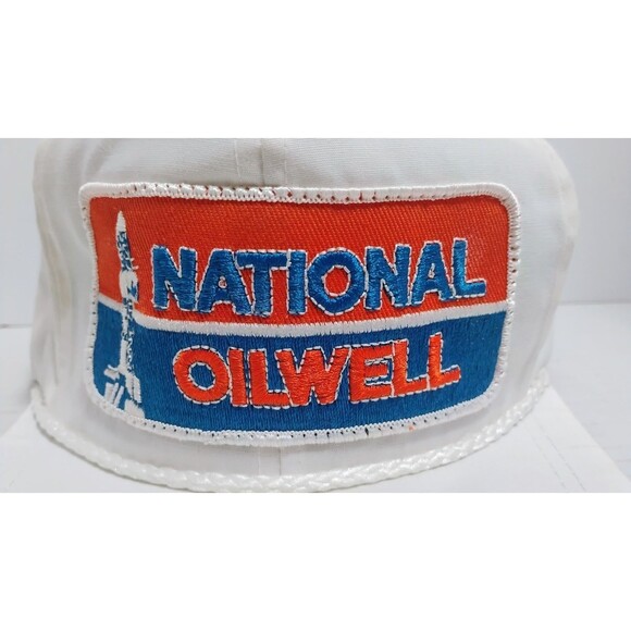 VINTAGE K-BRAND NATIONAL OILWELL EMBROIDRED PATCH ADJUSTABLE STRAPBACK ROPE HAT - Picture 3 of 12